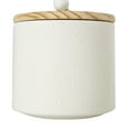 thumbnail image 6 of DecMode 9", 7", 5"H Cream Ceramic Spotted Textured Canisters with Brown Wood Lids and Beaded Accents, 3-Pieces, 6 of 13