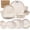 Sahara Beige, variant on 16-piece Premium Wheat Straw Dinnerware Sets for 4 - Unbreakable Dishwasher & Microwave Safe Plastic Plates and Bowls Sets - Patio, Outdoors, RV, Camping Dishes - Moonlight