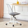 thumbnail image 2 of M optimized Office Desk Chair, Height Adjustable Armless Rolling Vanity Plastic Chair, Mid Back Swivel Seat Chair with Rotating Wheels, for Make-up, Dressing Room, 2 of 9