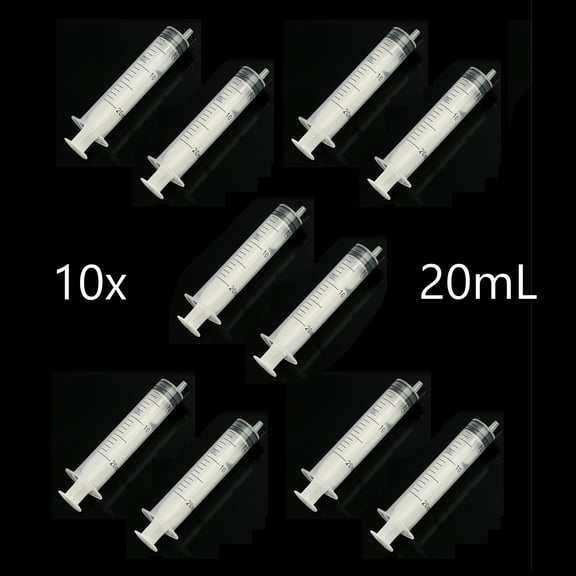 5x 20mL Disposable Nutrient Luer Slip Tip Syringe Liquid Lab Feeder Plant