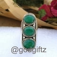 thumbnail image 6 of Emerald Green Gemstone Ring: Sterling Silver Boho Statement Jewelry, 6 of 10
