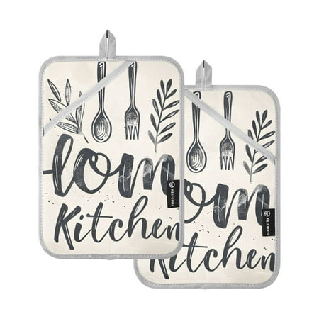 

Pot Holders Set of 2 Heat Resistant 338℉ Kitchen Oven Gloves Potholder Cooking Baking Microwave Mitts Art Home Kitchen on Beige