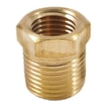 thumbnail image 1 of Casquillo de montaje de latón Forney 75535 1/4 hembra NPT a 3/8 macho NPT, 1 of 1
