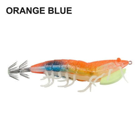 1 Pcs Quality Luminous Egi Lure Squid 120mm Calamar Cuttlefish Lure Octopus Accessories Jig Shrimp Eging Outdoor Orange Blue