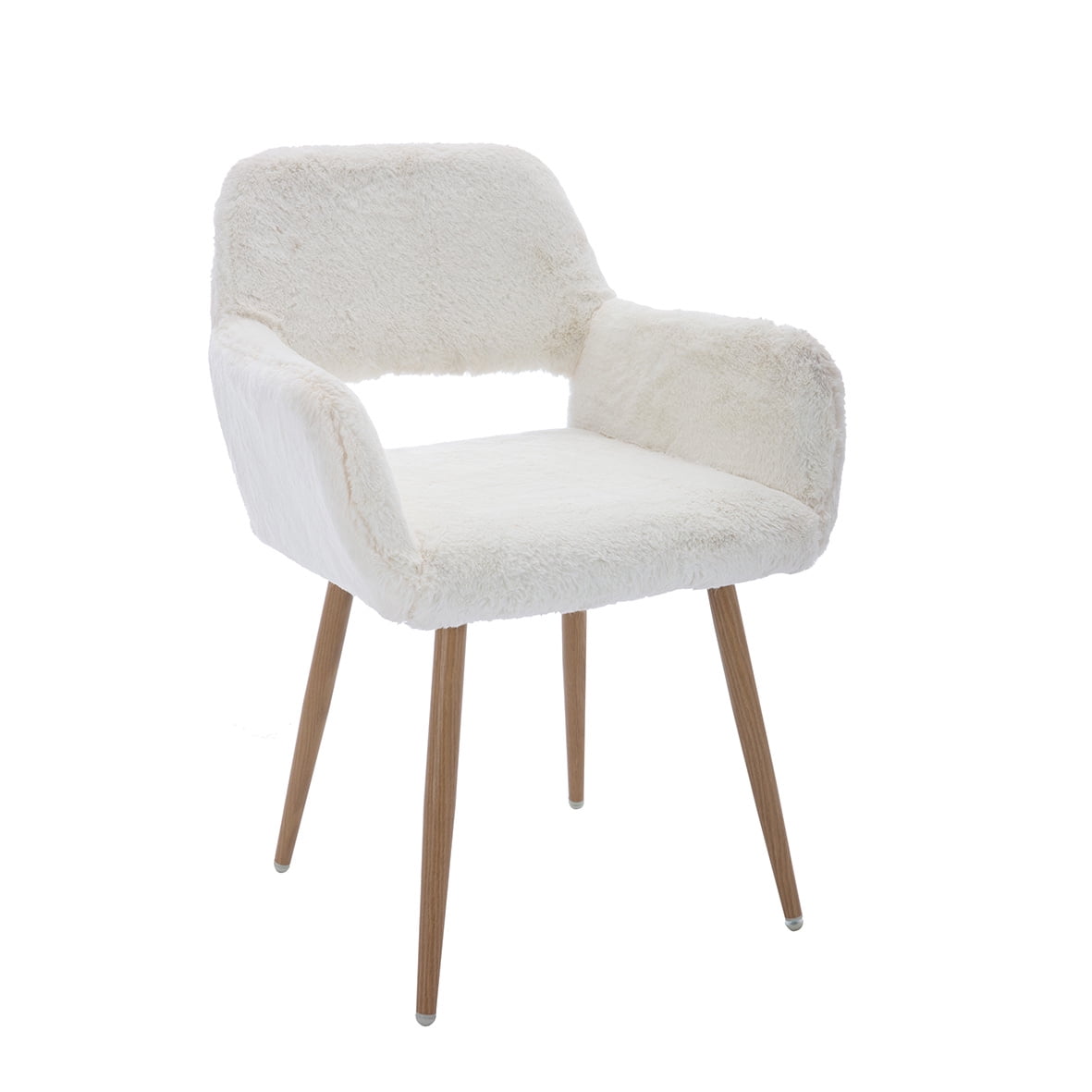 Buy Faux Fur Vanity Chair Elegant White Furry Makeup Desk Chairs for
