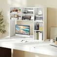 thumbnail image 2 of Giantex Desktop Bookshelf, Desk Hutch Dorm w/3 Adjustable Shelves, Wooden Desktop Storage Organizer, White, 2 of 9