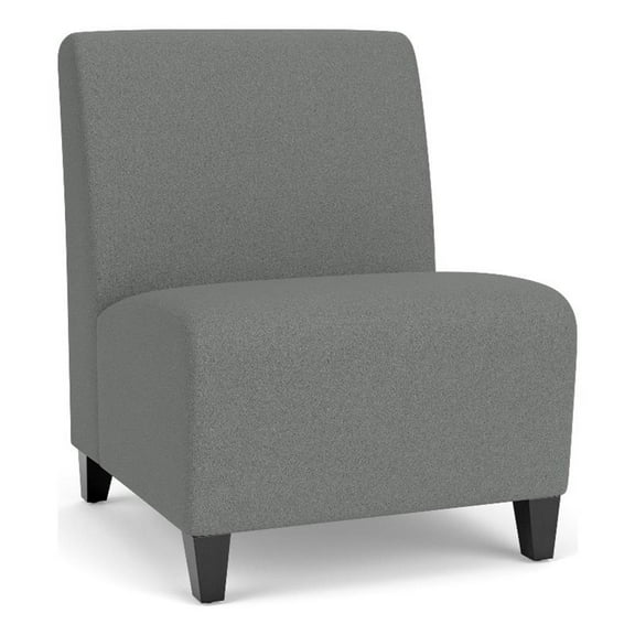 Siena Reception Armless Oversize Guest Chair / Black Steel Legs / Light Gray