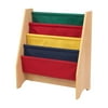 KidKraft Wood and Canvas Sling Bookshelf, Primary & Natural