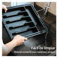thumbnail image 4 of Organizador Bandeja Belug  Extensible Cajon Cocina 8 Compartimentos Negro Plata, 4 of 5