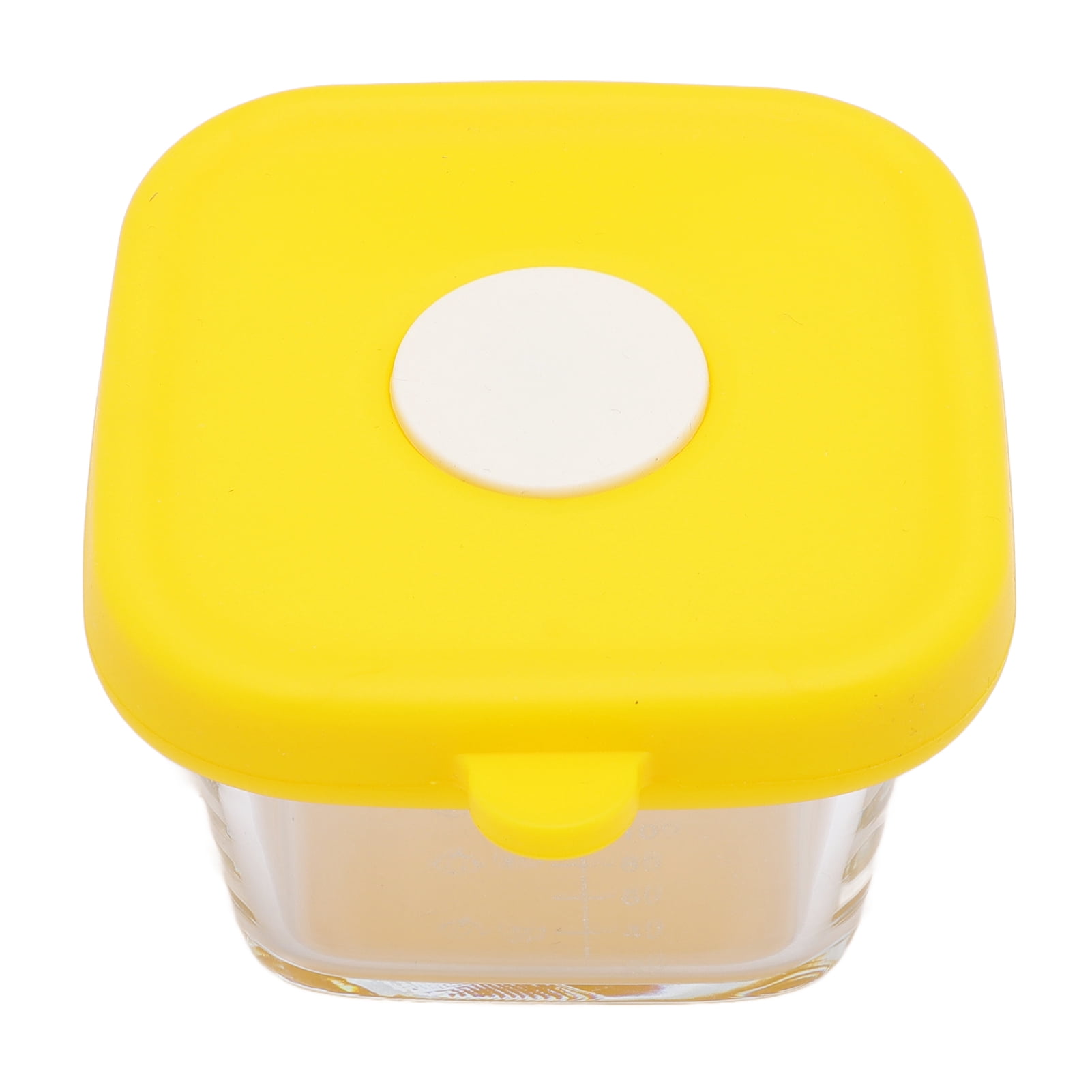 LAZIOEGR 4-Pack Baby Food Storage Jars Glass Meal Prep Containers with Airtight Silicone Lids, 4.7 oz / 140ml Infant Snack Dispenser Bowls for Freezer and Microwave, Yellow