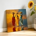thumbnail image 6 of Canvas Wall Art Three Black Women Canvas Art Print African Tribal Boho Red Yellow Green Pictures Wall Decor for Living Room Bedroom Artwork Decorations Stretched Framed Ready to Hang 10"x10", 6 of 9