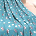 thumbnail image 3 of Blue Cartoon Unicorn Head Star Cloud Pattern Blanket,Comfortable Soft Lamb Wool Throw Blanket,All Season,Warm Lightweight Blankets for Sofa Bed Couch Living Room Chair,60"x80", 3 of 4