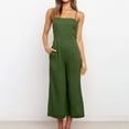 thumbnail image 6 of Baqcunre Women's Straps One Shoulder Pleated High Waist Jumpsuit Romper with Pockets,Size XXL,One Piece Jumpsuit,Womens Jumpsuit,Jumpsuits for Women Casual,Women's Pants,Women Clothing,Army Green, 6 of 9