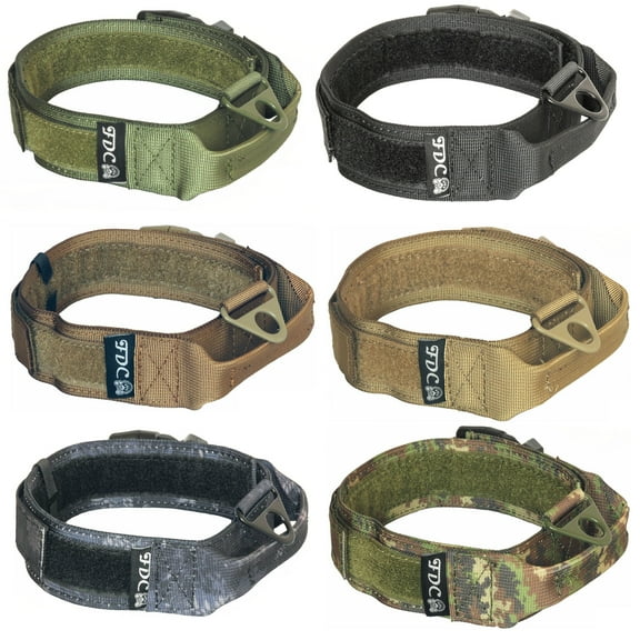 HEAVY DUTY Military Army Tactical Dog Collar HANDLE Width 1.5in Plastic Buckle HOOK and LOOP sz M: Neck 11" - 12"