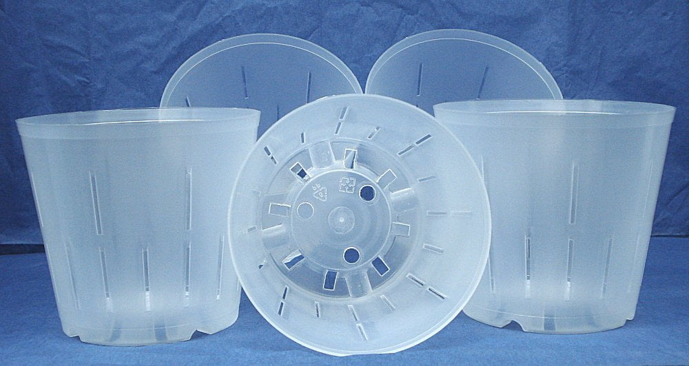 Quantity 10 Clear Plastic Pot for Orchids 5 1/2 inch Diameter Tall Pot 