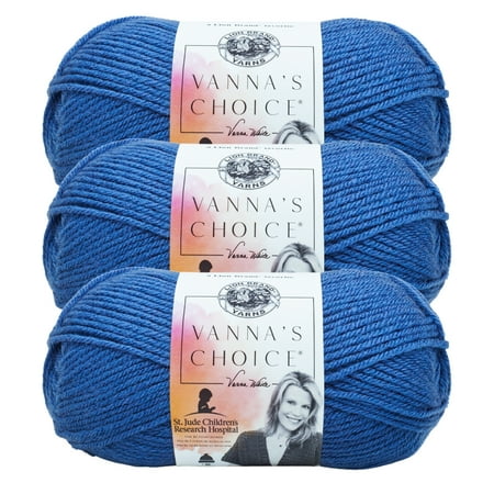 UPC: 0842093102571 | Lion Brand Yarn Vanna s Choice Colonial Blue Basic Medium Acrylic Blue Yarn 3 Pack