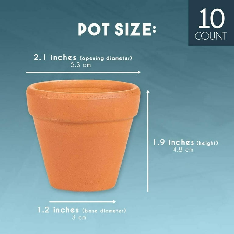 10-Pack 2-Inch Mini Terracotta Pots with Drainage Holes for Succulents,  Plants, Herbs, and Flowers, Small Clay Pot Planters for Indoor and Outdoor