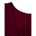 thumbnail image 6 of Coduop Women's Formal Bodycon Short Sleeve Dress V-neck Ruched Pencil Dress Ruffles Wrap Dress, 6 of 7