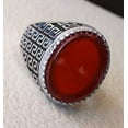 thumbnail image 5 of Red Onyx Mens Ring, Natural Red Onyx Gents Ring, Designer Silver Jewelry, 925 Silver Ring, Birthday Gift, Heavy Mens Ring, Arabic Design, Ottoman Style Ring, Christmas, Turkey Mens Signet Ring, 5 of 5