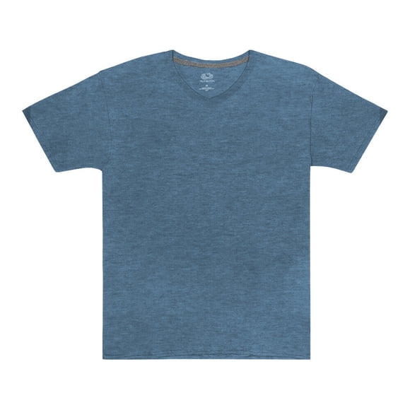 Playera Fruit of the Loom para Hombre, Manga Corta Cuello V, Azul, Talla EG