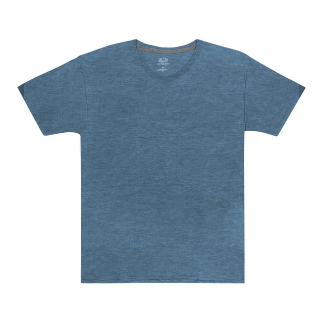 Playera Fruit of the Loom para Hombre, Manga Corta Cuello V, Azul, Talla G
