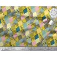 thumbnail image 3 of Soimoi Rayon Crepe Fabric Leopard & Argyle Patchwork Print Fabric by The Yard 46 Inch Wide, 3 of 3