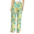 thumbnail image 3 of Naloa Pineapples1 Print Women’s Ultra-Soft Comfy Pajama Lounge Pants with Pockets & Drawstring, 3 of 8