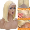 thumbnail image 5 of Blonde Bob Wig Human Hair 13X4 Lace Front Wigs Pre Plucked Bleached Knots 150% Density 613 Lace Front Wig Human Hair Straight Short Bob Wigs Human Hair Lace Frontal Wigs for Women (12inch), 5 of 7