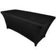 thumbnail image 2 of Wedding Linens Inc. (200 GSM) Premium 5 FT Rectangular Spandex Stretch Fitted Table Cover Tablecloths - Black, 2 of 2