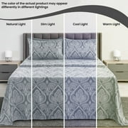 Lux Decor Collection 6-Piece Bed Sheet Set, Deep Pocket Queen Sheets Up to 16 Inch, 1 Flat Sheet , 1 Fitted Sheet & 4 Pillowcases (Queen, Grey)