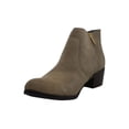 thumbnail image 4 of SOLE BOUND Womens Beige Zipper Accent Uriel Round Toe Block Heel Zip-Up Leather Booties 7 M, 4 of 5