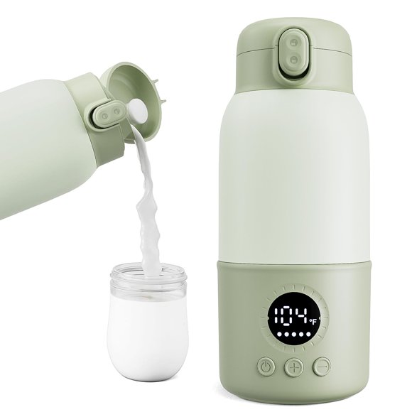 Calentador de biberones portátil HASLIFE de 380 ml con recipiente de fórmula