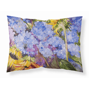 Hydrangeas and Sunflowers Fabric Standard Pillowcase-30 x 20.5-