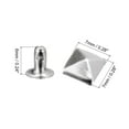 thumbnail image 2 of 100 Sets Spike Rivet 7mm Pyramid Rapid Rivet Studs Square Spikes Silver Tone, 2 of 6