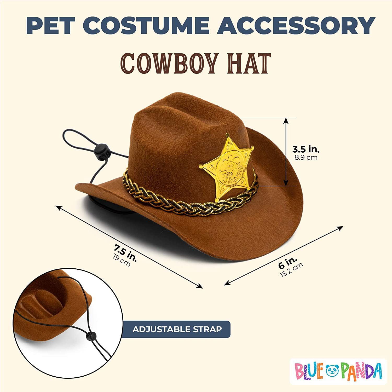 Cowboy Hat Dog Fancy Dress Wild West Bounty Sheriff Animal Pet Costume Accessory 
