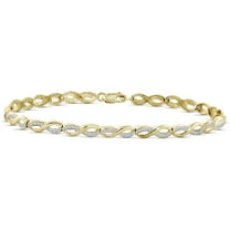 JewelersClub Infinity Bracelet White Diamond Accent 0.10 ct. t.w. 7.25 in, Lobster Claw Clasp in 14kt Gold-Plated