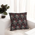 thumbnail image 6 of Yiaed Skull and Red Roses Print Pillow Covers Super Soft Decorative Square Throw Pillow Covers Case Cushion Covers for Sofa Couch Bedroom Car Decor（No pillow core）-26"x26", 6 of 7