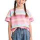 thumbnail image 3 of Blusas y camisas de manga corta con cuello redondo Camiseta de manga corta con cuello redondo a rayas para niño Camiseta informal de media manga para uso diario para bebé Camiseta de algodón para niño, 3 of 6