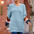 thumbnail image 6 of Cmfcve Color Block Sweaters for Women Casual Long Sleeve V Neck Pullover Sweaters Trendy Fall Winter Knit Tops, 6 of 8