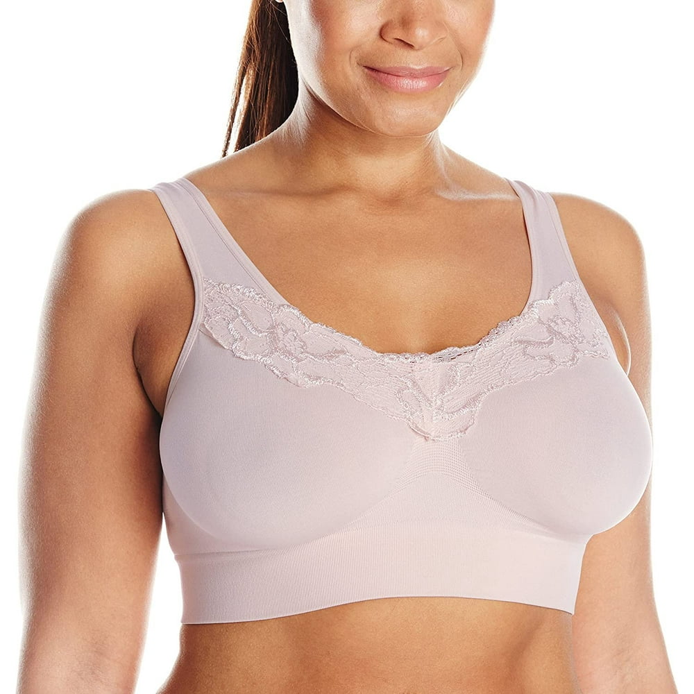 Just My Size Just My Size Comfort Wirefree Bra Lace Trim & Back Close
