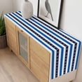 thumbnail image 4 of Anchor Stripe Table Runner - 60 Inch Long, Kitchen Dining Table Runner Dresser Scarves, Navy Blue Nautical Coastal White Sea Farmhouse Decor for Coffee Tables Wedding Party Banquet, 4 of 8