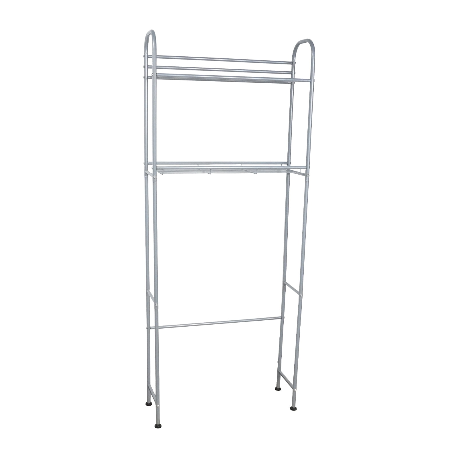 SUSUZI Over The Toilet Rack 2 Tier Bathroom Shelf Over Toilet Storage Organizer Freestanding Above Toilet Storage Rack Metal Bathroom Stand and Space Saver Shelf