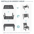 thumbnail image 4 of Wingyz 5PCS Patio Dining Set, All Weather Plastic Outdoor Furniture Set 4 Side Chairs and 1 Table, Grey, 4 of 8