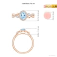 thumbnail image 5 of ANGARA Natural Oval Aquamarine Twisted Vine Ring with Diamond Halo in 14K Rose Gold for Women (Size-7x5mm) | March Birthstone, Birthday, Anniversary, Jewelry Gift for Women | Natural Aquamarine Ring, 5 of 10