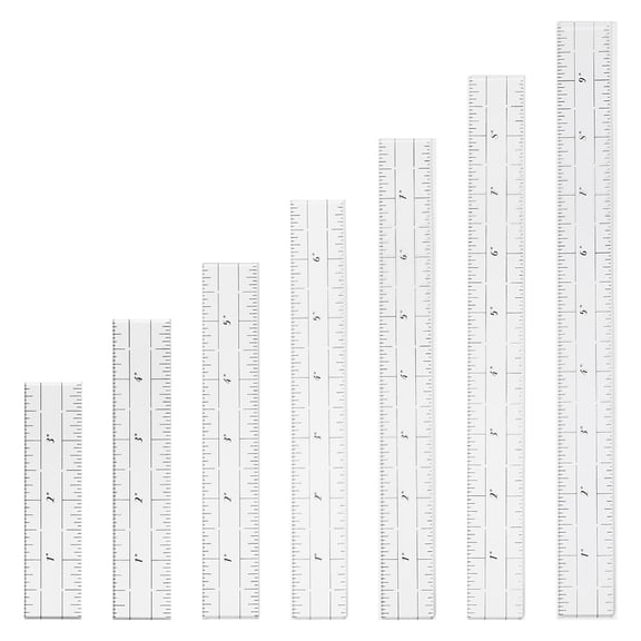 7Pcs Acrylic Ruler Set 7 Sizes Acrylic Clear Ruler Straight Edge Ruler Transparent Measuring Tool DIY