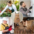 thumbnail image 4 of Brown Garden Work Tool Apron with Pockets Heavy Duty Waterproof Adjustable Buckle Back Straps Canvas Chef Work Aprons for Cooking Kitchen Gardening Lawn Men Women, 4 of 6