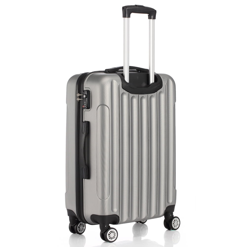 Private Jungle luggage Expandable suitcase 3 piece set PP material with Lock Spinner carry on Hard- side 20in24in28in,Silver Gray Private Jungle luggage Expandable suitcase 3 piece set PP material with Lock Spinner carry on Hard- side 20in24in28in,Silver Gray
