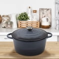 thumbnail image 4 of 20cm Enameled Dutch Oven, Heavy Duty 20cm Enameled Cast Iron Dutch Oven Pot, Multiuse Stovetop Cooker for Stewing Braising Baking Bread, Durable Pot for Home Kitchen All Stovetops, 4 of 7