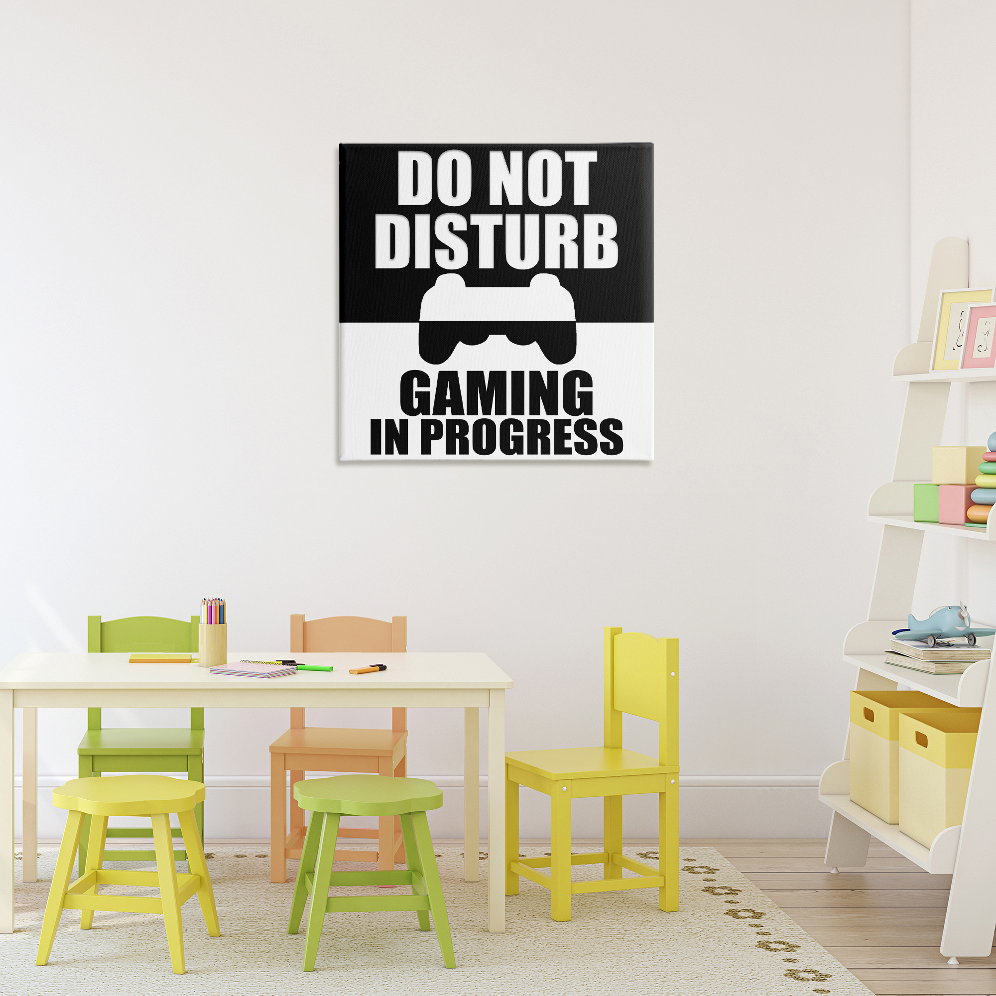 Do Not Disturb Minimal Gamer Canvas Wall Art, design by Kim Allen