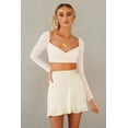 thumbnail image 3 of Wenseny Satin Silky A-Line Skirt for Women Side Lace-Up Wrap Skirts Ivory L, 3 of 7